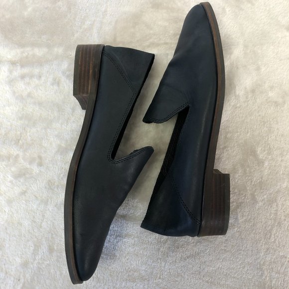 Lucky Brand Navy Cahill Leather Loafer Flat Slip On Dress Shoe Size 8.5 - Picture 6 of 14